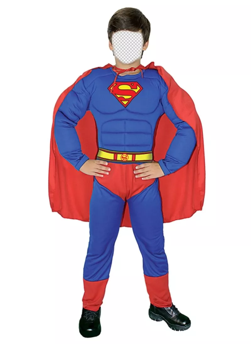 fotomontagem livre para disfarçar o seu filho como Superman ..