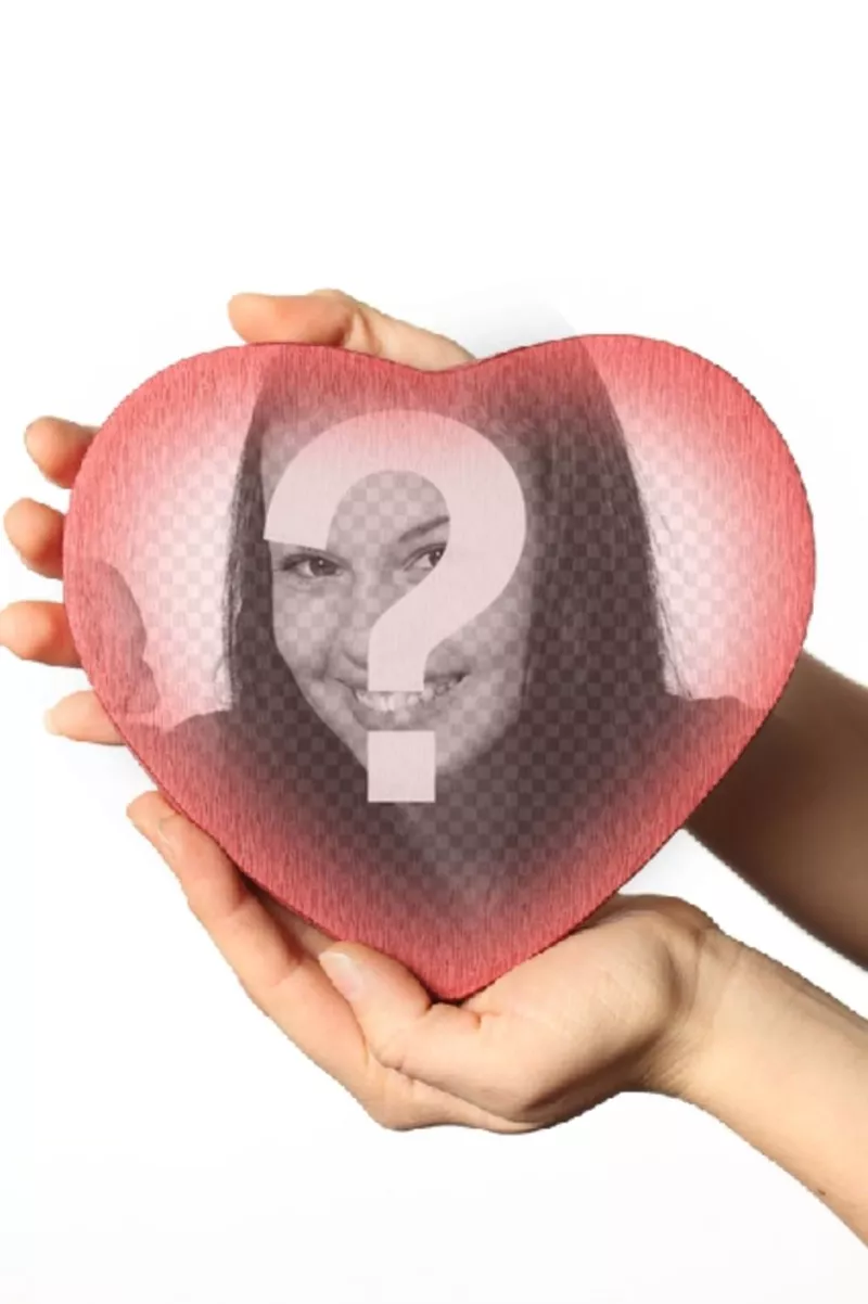 Coloque uma foto dentro de uma caixa em forma de coração vermelho com este..