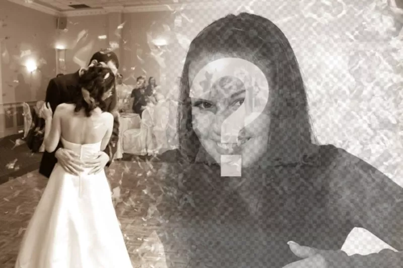 Filtro para editar imagens com um casamento no quadro dança nupcial em sépia para colocar sua..