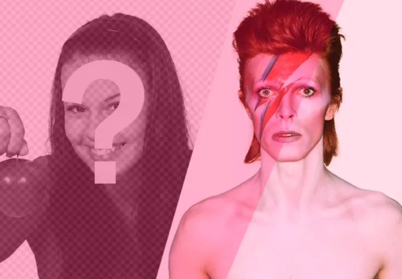 Fotomontagem com David Bowie com filtro-de-rosa para adicionar e editar suas fotos..