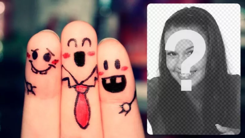 Moldura com amigos felizes pintadas nos dedos, onde você pode colocar uma foto de seus amigos e escrever um..