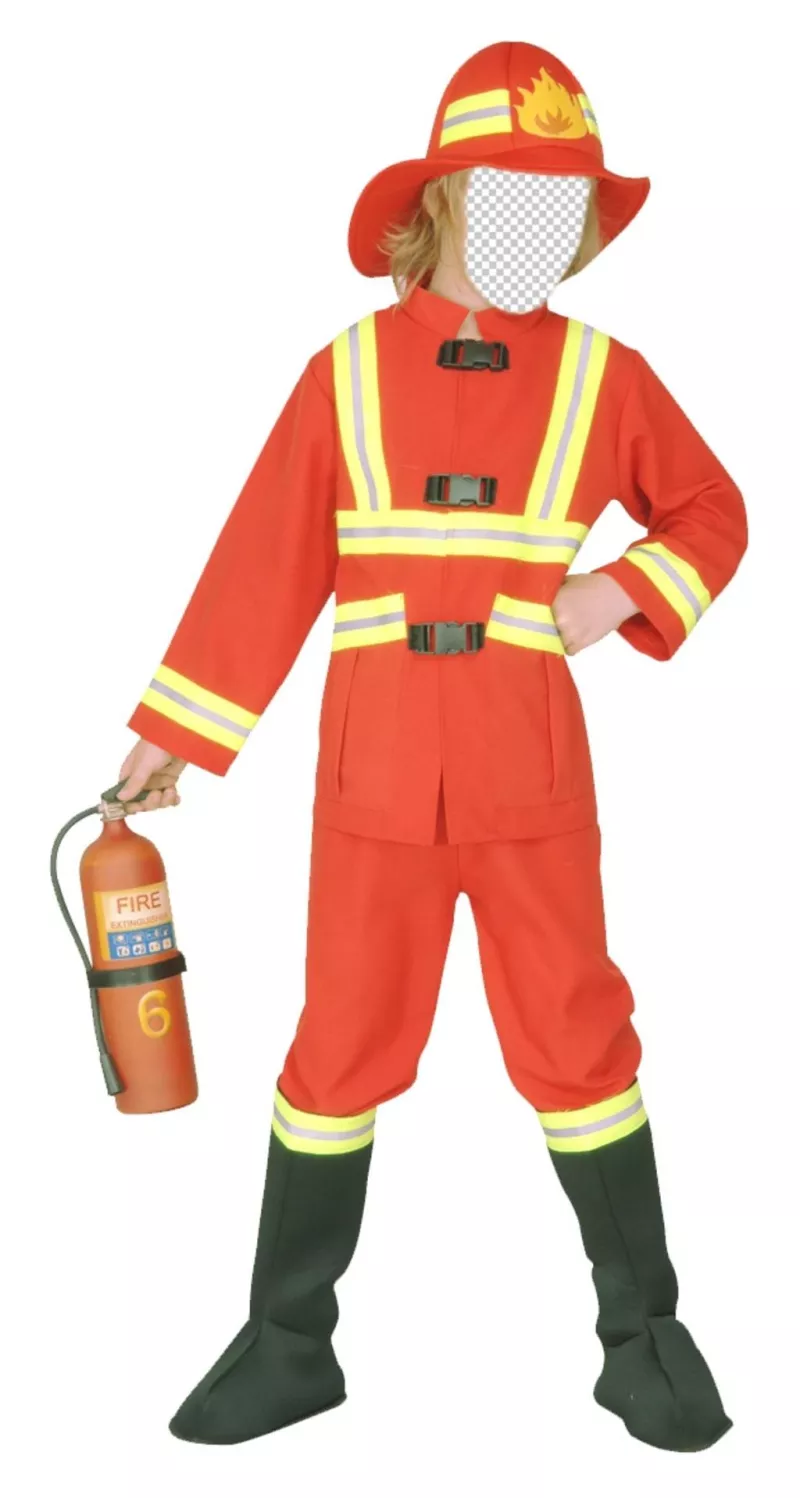 Fotomontagem de bombeiro para disfarçar as crianças on-line ..