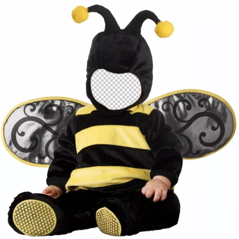 Crianças Fotomontagem de bebê com um traje da abelha para editar com a sua imagem ..