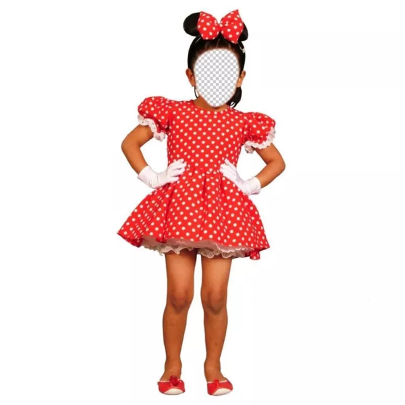 Fotomontagem de costume Minnie Mouse para adicionar uma menina rosto ..