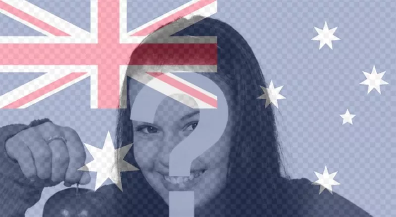 Moldura para foto com a bandeira da Austrália verticalmente para personalizar suas..