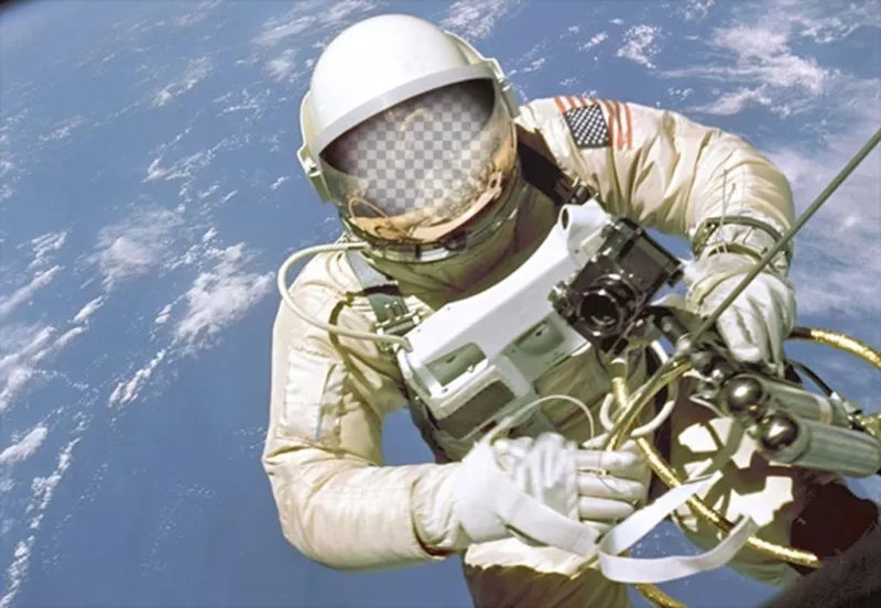 Criar uma fotomontagem de um astronauta e colocar seu rosto no Put capacete ..
