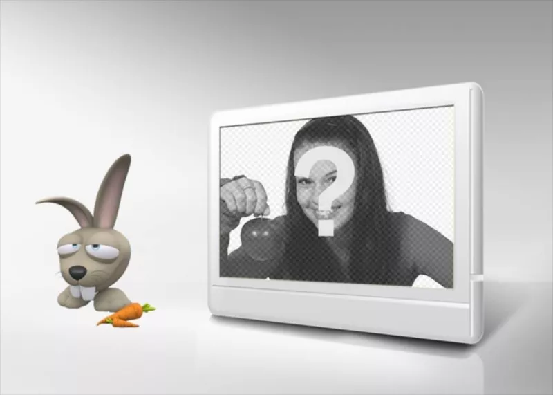Photo TV Frame e coelho. Personalize com sua..