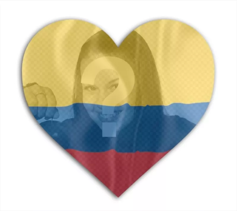 Montagem para a sua imagem de perfil de redes sociais em que você pode colocar a bandeira da Colômbia com uma forma do coração com a sua..