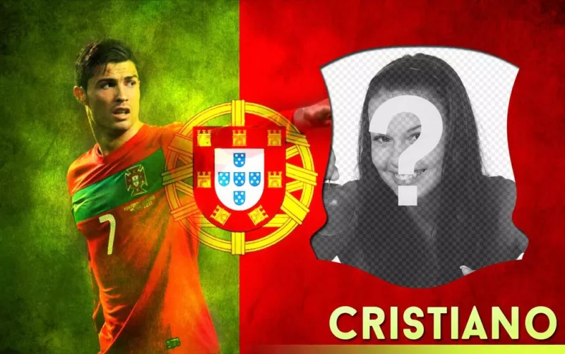 Fotomontagem de Cristiano Ronaldo, a seleção atacante de Portugal com a sua foto. ..