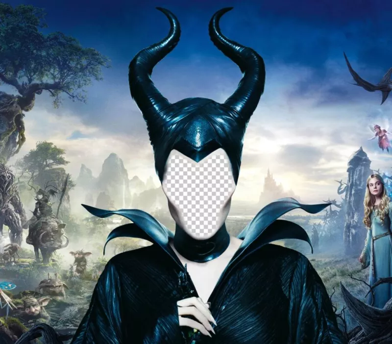 Ponha seu rosto nesta fotomontagem e tornar-se em Maleficent. ..