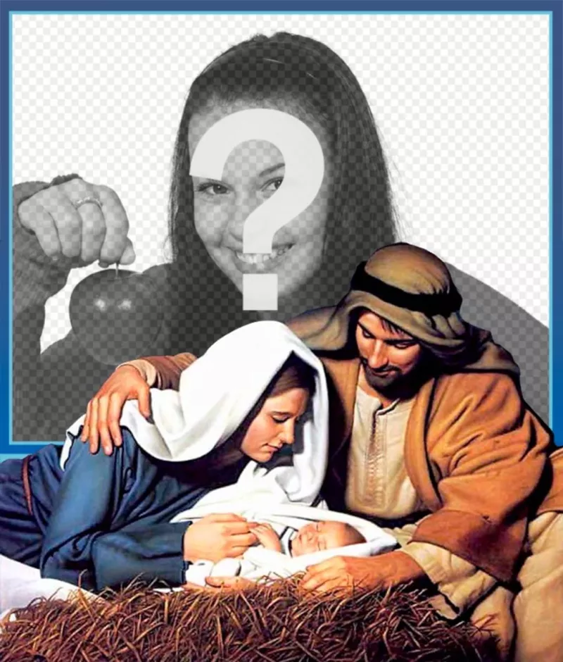 Cartão de Natal de Jesus Manger para carregar sua foto ..