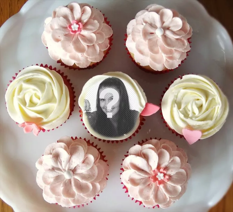 Fotomontagem para colocar sua foto dentro de um cupcake, cercado por muitos. ..