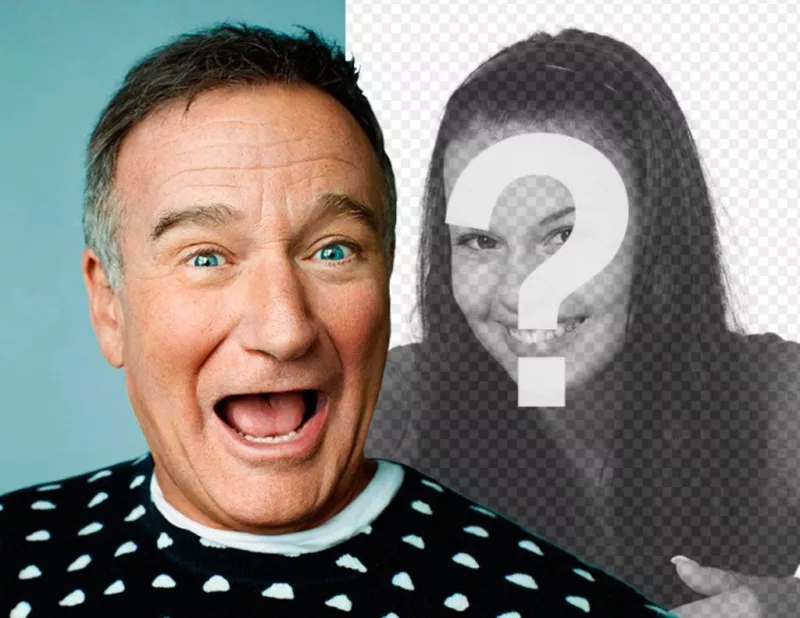 Sorriso com Robin Williams com fotomontagem ator. Compartilhe com seus amigos ..