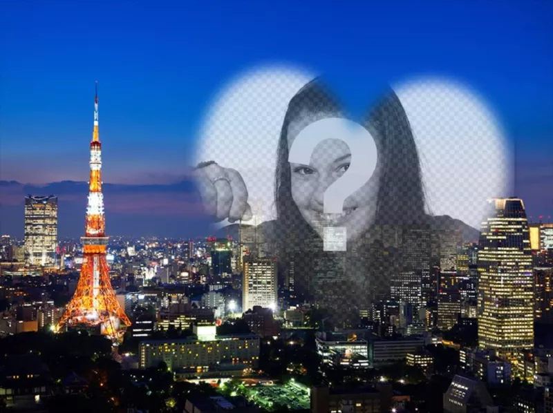 Cartão com uma imagem de Tóquio ..
