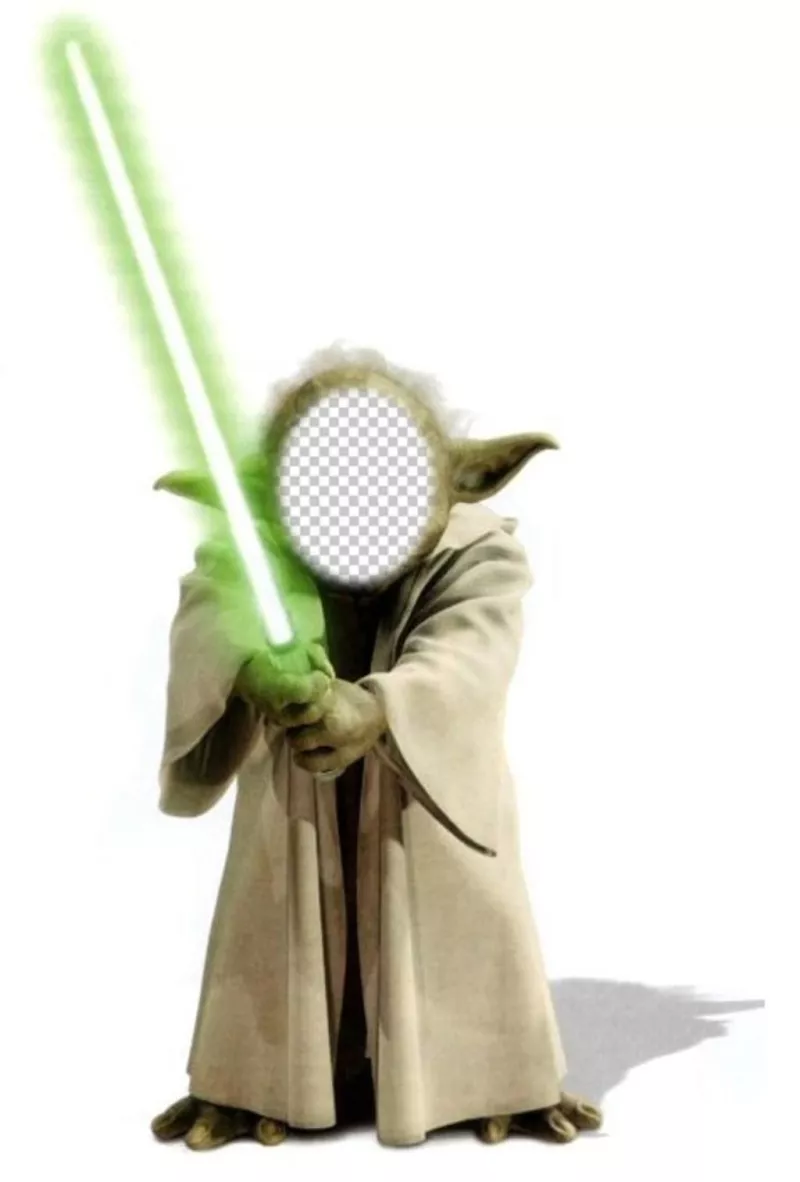Template da fotomontagem de Yoda de Star Wars para adicionar o seu rosto ..