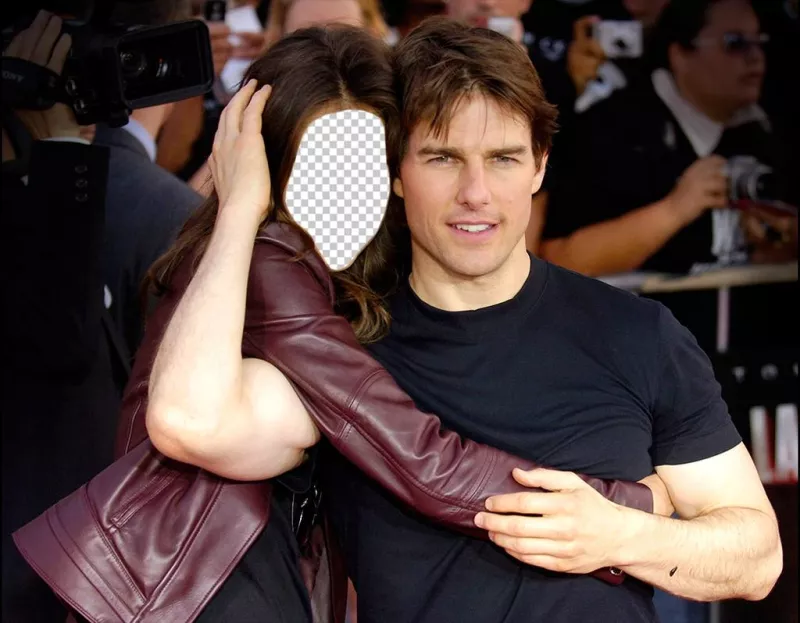 Fotomontagem para editar e colocar abraçando o ator Tom Cruise ..