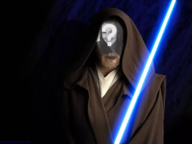 Fotomontagem de Obi Wan Kenobi nas filme Star Wars. Crie a colagem com suas..