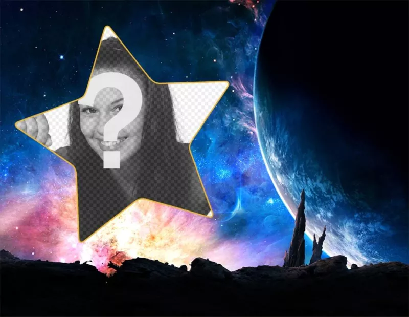 Galaxy Fotomontagem para colocar sua foto em uma estrela. ..