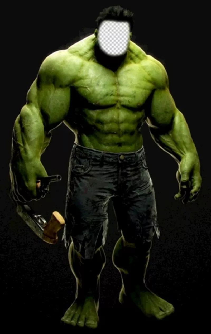 Incredible Hulk fotomontagem para colocar seu rosto ..