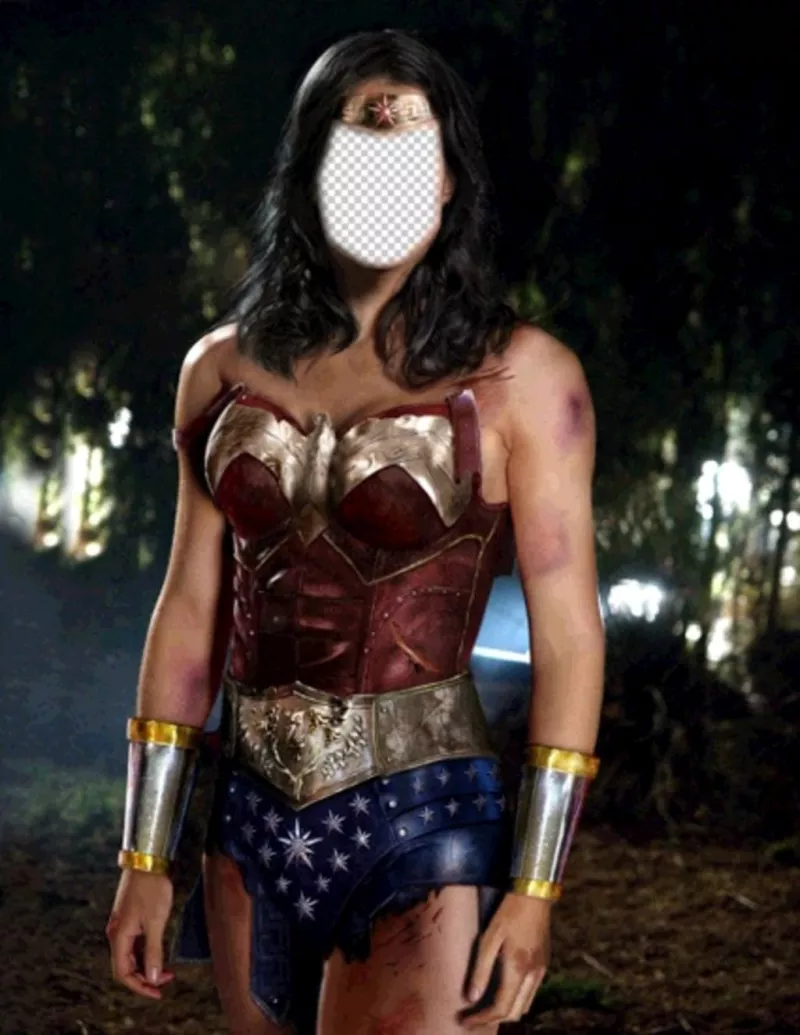 Fotomontagem para se tornar em Wonder Woman upload do seu foto ..