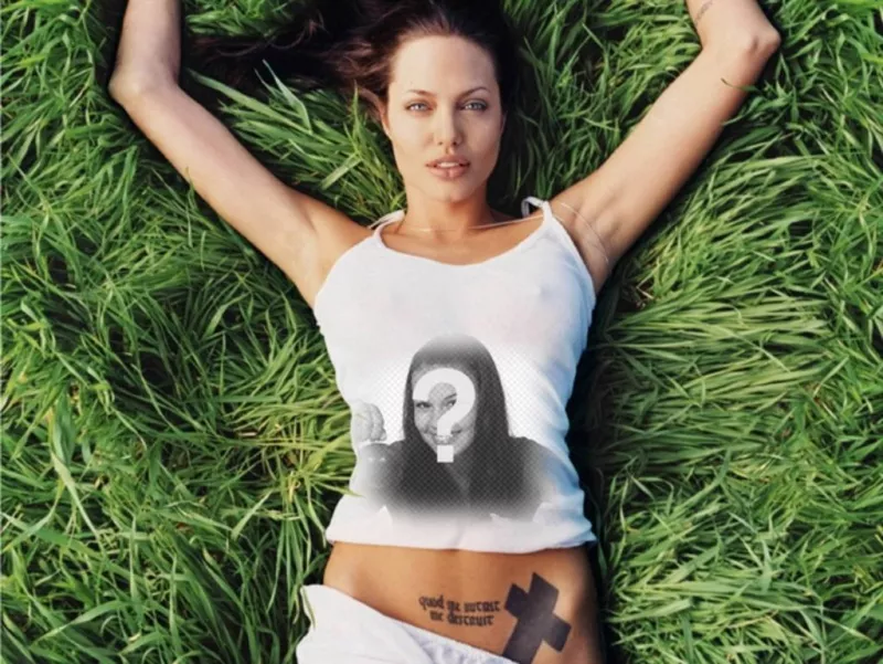 Com este efeito da foto que você sair na camisa da sexy Angelina Jolie. ..