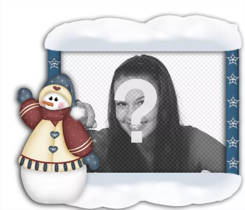 Enquadrar as suas fotos com boneco de neve de Natal que você pode fazer on-line e colocar sua..