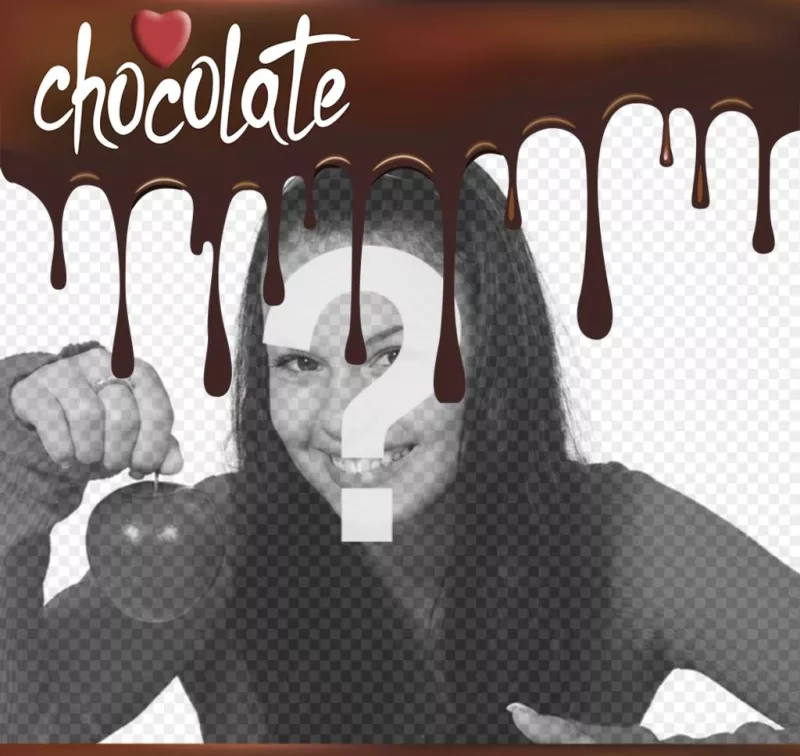 Derretido quadro de imagem de chocolate para colocar sua foto. ..