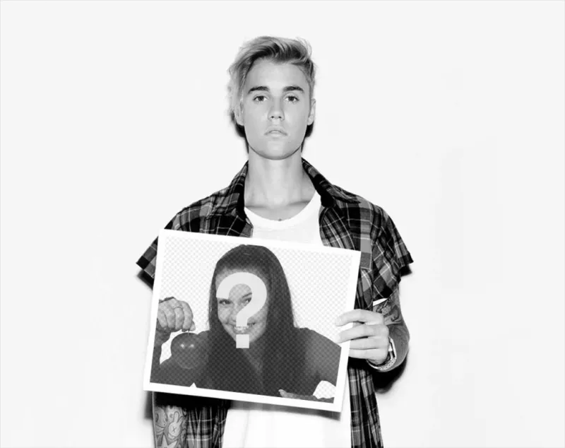 Efeito da foto de Justin Bieber para colocar sua foto. ..