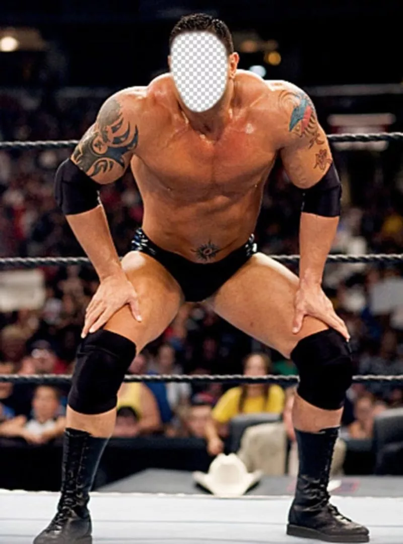 Fotomontagem com Batista lutador popular para colocar seu rosto ..