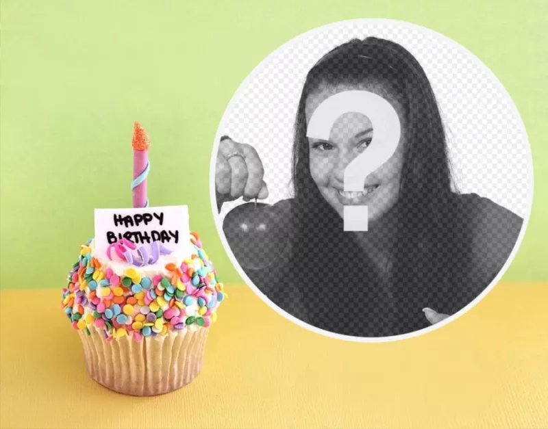 Efeito da foto com um queque do aniversário para sua ..