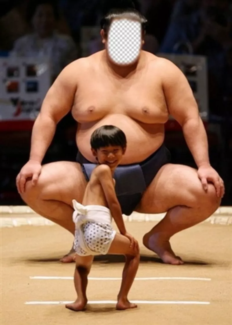 efeito on-line engraçado para colocar seu rosto em um lutador de sumô ..
