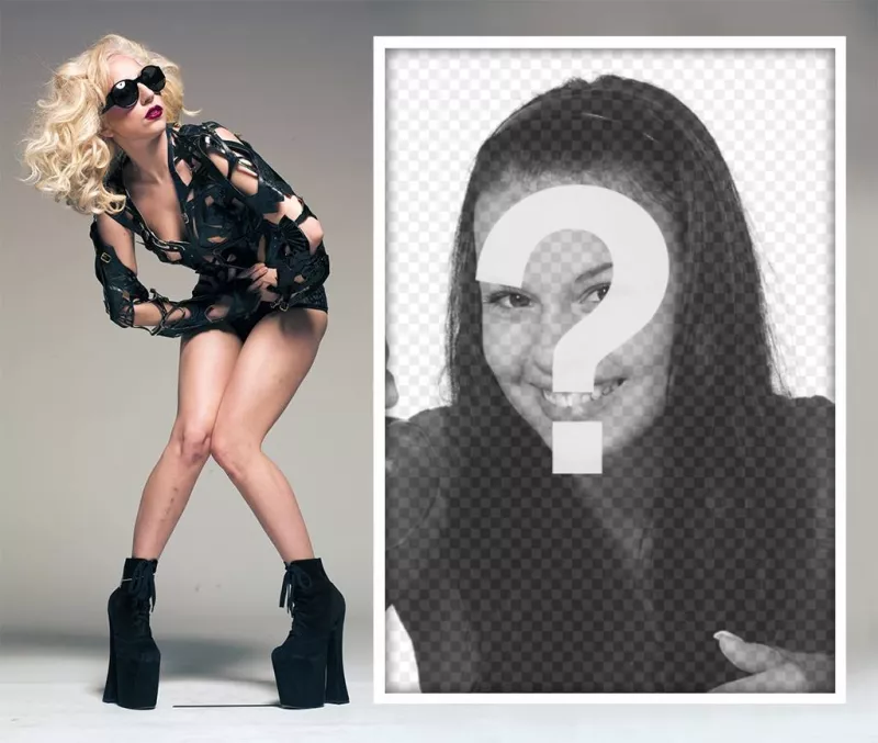 Lady Gaga posando com um óculos pretos para editar com sua foto efeito ..