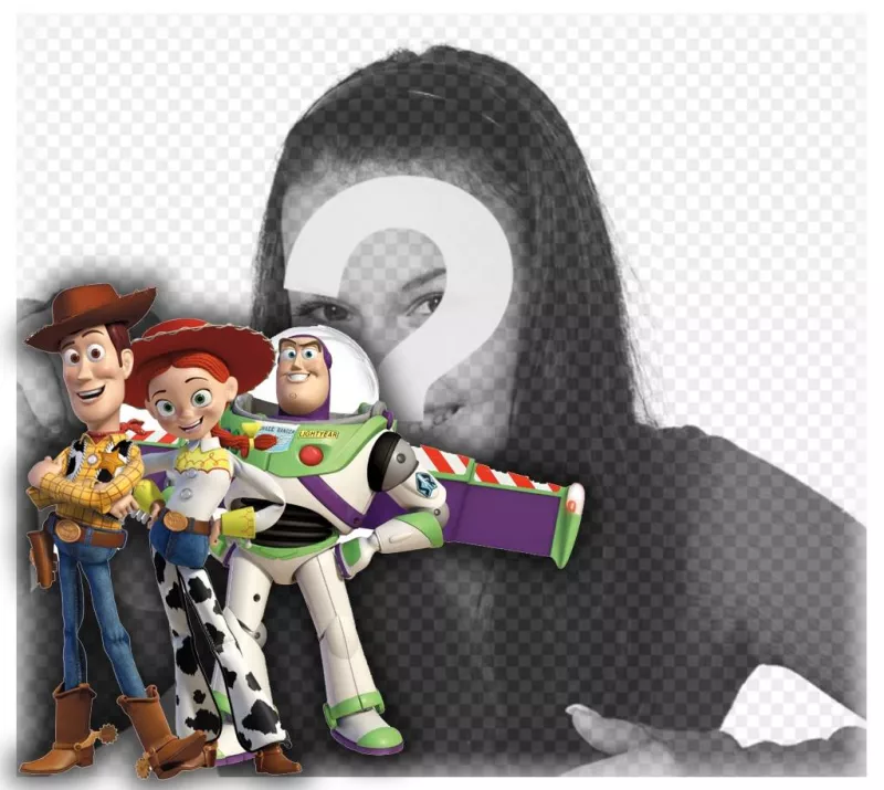 personagens de Toy Story em suas fotos com este efeito em linha ..
