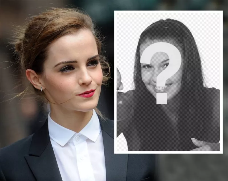 efeito da foto com a bela Emma Watson, onde você pode enviar sua foto ..