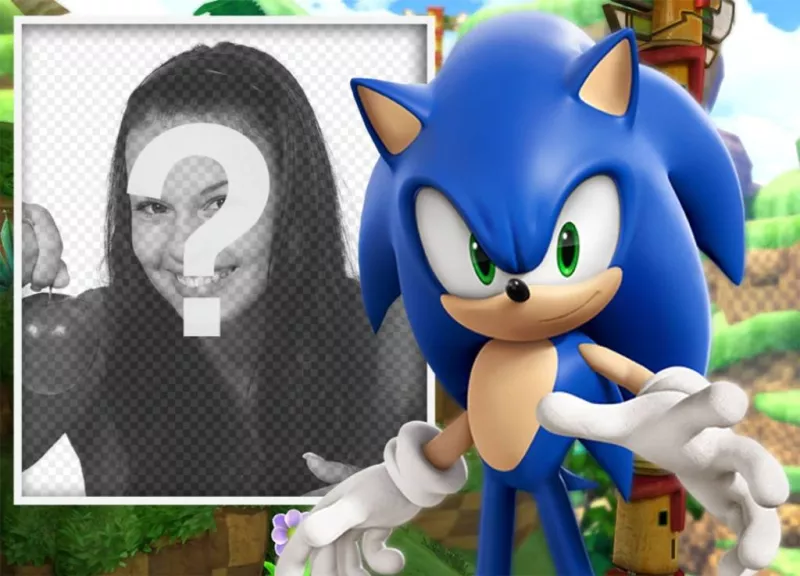 efeito da foto com Sonic para personalizar com sua foto favorita ..