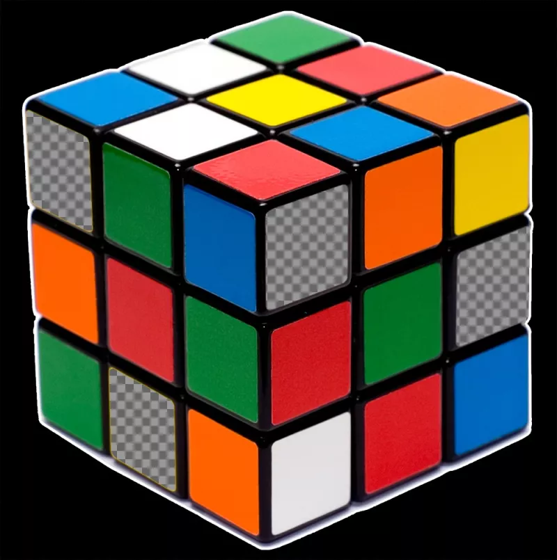 efeito original para adicionar quatro fotos dentro do cubo Rubik ..