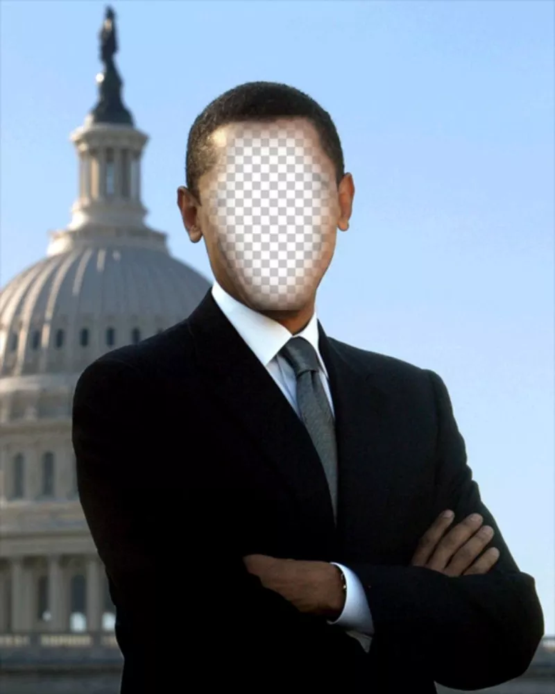 Fotomontagem de Barack Obama, presidente dos EUA para colocar sua foto ..