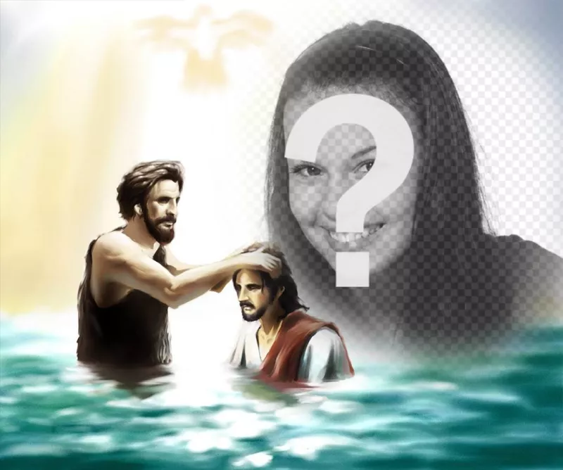 Imagem para adicionar sua foto com John fotomontagem religiosa Batista e Jesus Cristo ..