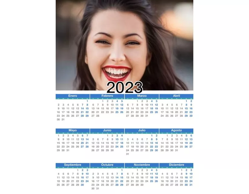 Calendário 2024 ano completo com sua foto ..
