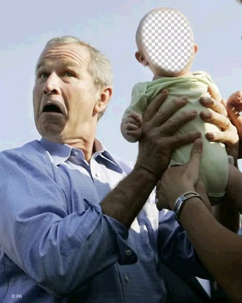 Editar essa montagem da foto do divertimento com George Bush e uma ..