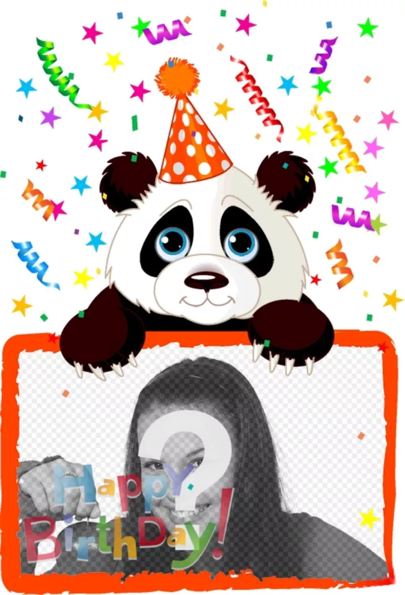 Saudação cartão do aniversário com uma panda ..