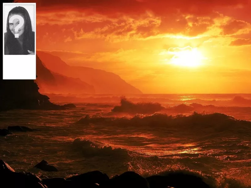 Wallpaper para twitter para colocar a sua foto ao lado de um pôr do sol no mar do..