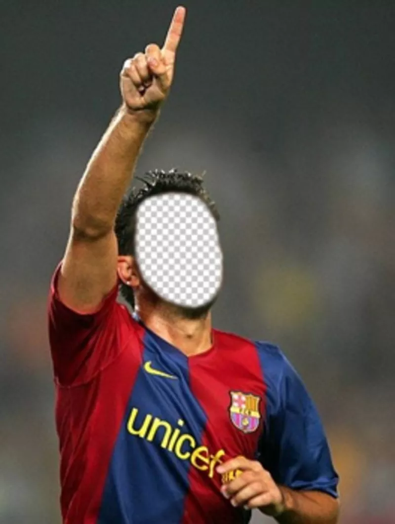 Fotomontagem de dar um rosto ao futebolista Xavi Barca ..