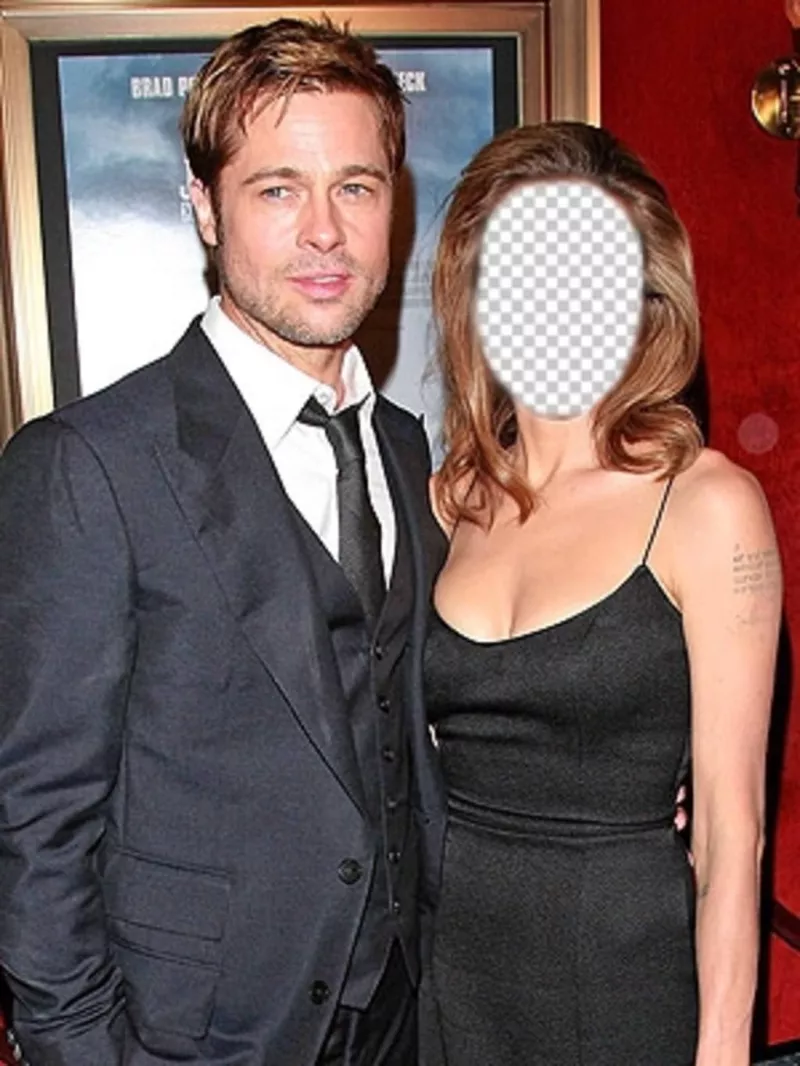 Efeito de editar com sua foto e ser Angelina Jolie com Brad Pitt ..