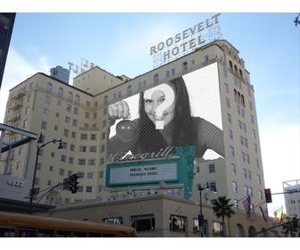 fotomontagem colocar sua foto em um cartaz um hotel famoso hollywood