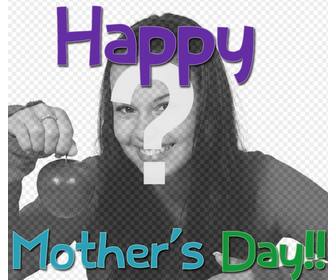 cartão felicitar o dia das mães com texto colorido em ingles