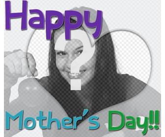 cartão o dia das mães com um coracão e texto colorido em ingles