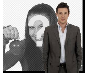fotomontagem com cory monteith ator da serie tv glee onde ira aparecer ao lado dele na foto