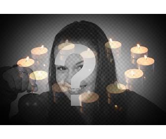 amor fotomontagem adicionar uma imagem com velas formando um coracão fundo preto