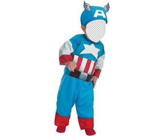 criancas fotomontagem uma crianca vestida o capitão america